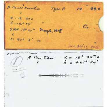 An image showing a small cardboard envelope with scientific writing on it. Below this is an image of a long horizontal line with short vertical lines on each side