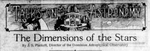 Newspaper Article: Talks on Astronomy