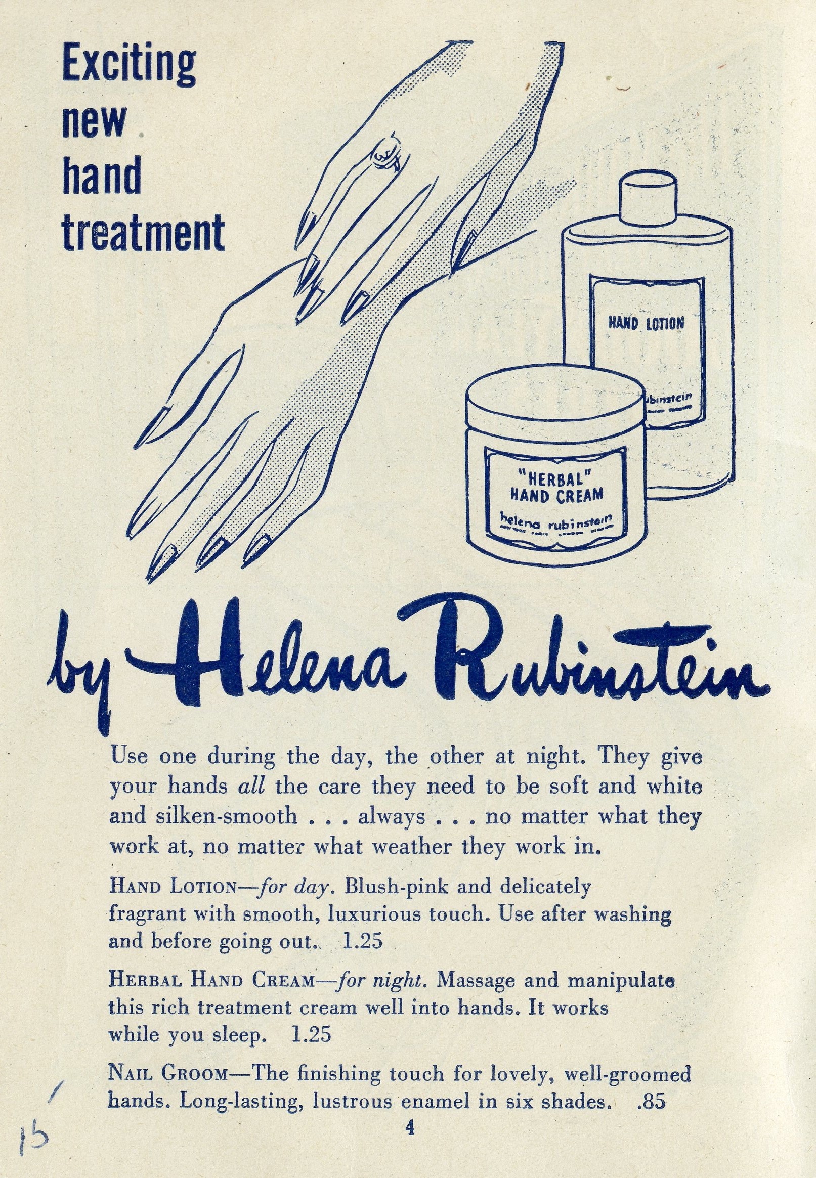 Halvtreds interpersonel Indlejre Helena Rubinstein advertisement appearing in the 1946 January Nite  programme. | Charity and the Society Girls of Toronto: The Story of the  Cradle Club of Women's College Hospital