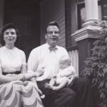 Adele and Bob Walsh with son in Hamilton, 1955