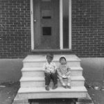 Brother and sister on the steps