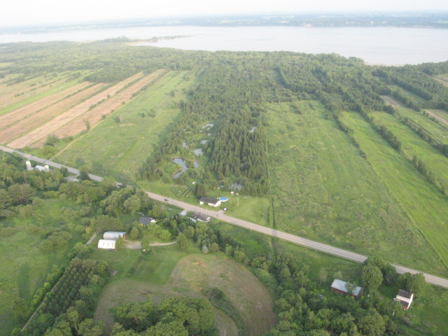 Aerial view of the points and the river.