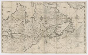 Early map of New France in 1632.