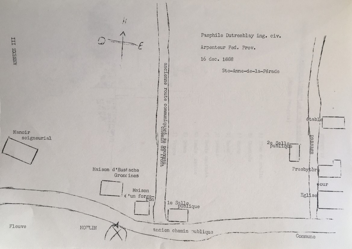 Hand-drawn map of the first village.