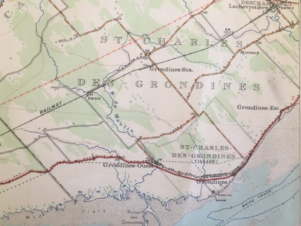 Color map of Saint-Charles-des-Grondines identifying the different sectors of the village.