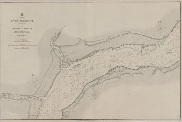 Map of the river identified as ‘River St Lawrence. Grondines to Batiscan’.