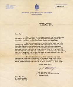 A scanned and typewritten letter in English on yellowed and crippled paper