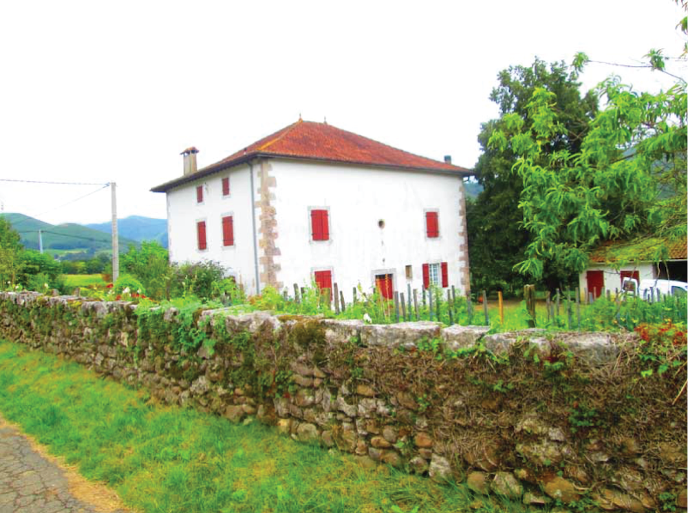 House beside stone fence