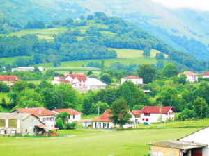 Village houses on hillside