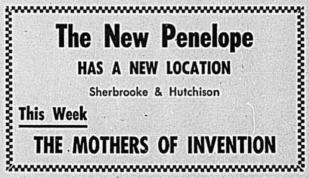 Black and white newspaper advertisement.