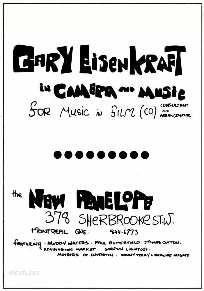 A black and white advertisement published in Take One Magazine promoting Gary Eisenkraft and The New Penelope.