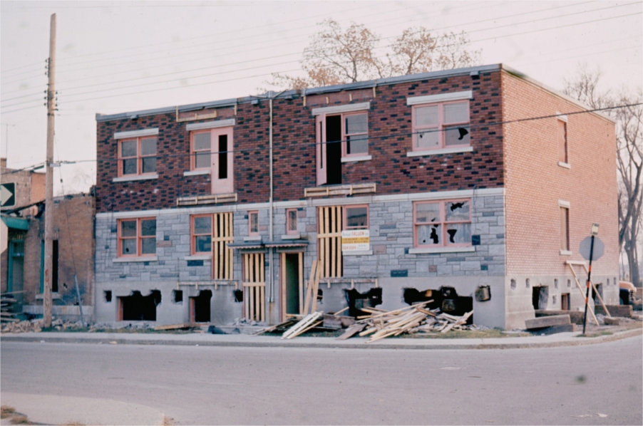 A building being torn down