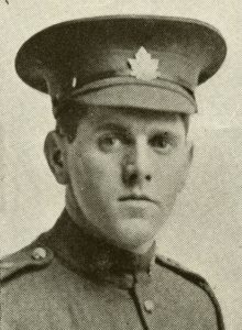 Portrait of a soldier wearing a peak hat.